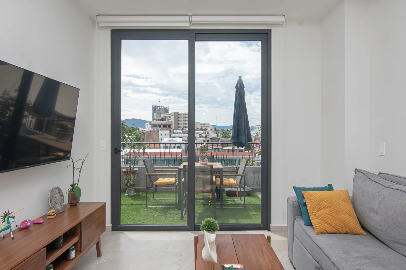 Living room with terrace view